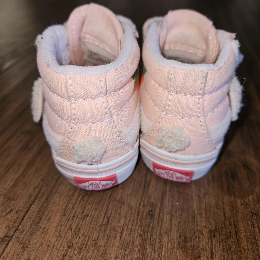 Vans Kids Peach Sneakers with Velcro Straps